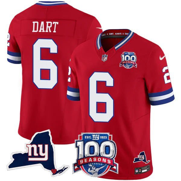 Men's New York Giants 100th Season & State Patch Vapor Limited Jersey - All Stitched NYG_KDZ - KINDOZY