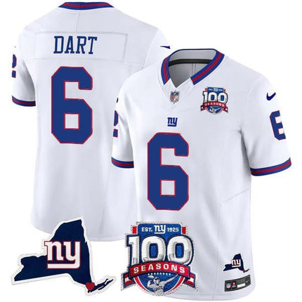 Men's New York Giants 100th Season & State Patch Vapor Limited Jersey - All Stitched NYG_KDZ - KINDOZY