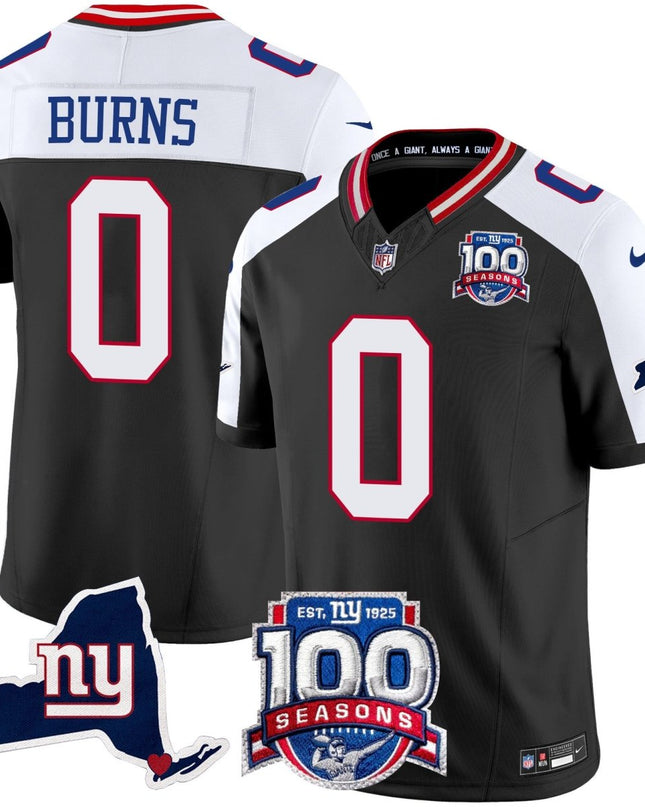 Men's New York Giants 100th Season & State Patch Vapor Limited Jersey - All Stitched NYG_KDZ - KINDOZY