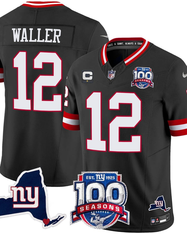 Men's New York Giants 100th Season & State Patch Vapor Limited Jersey - All Stitched NYG_KDZ - KINDOZY