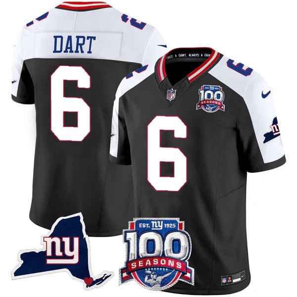 Men's New York Giants 100th Season & State Patch Vapor Limited Jersey - All Stitched NYG_KDZ - KINDOZY