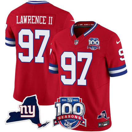 Men's New York Giants 100th Season & State Patch Vapor Limited Jersey - All Stitched NYG_KDZ - KINDOZY