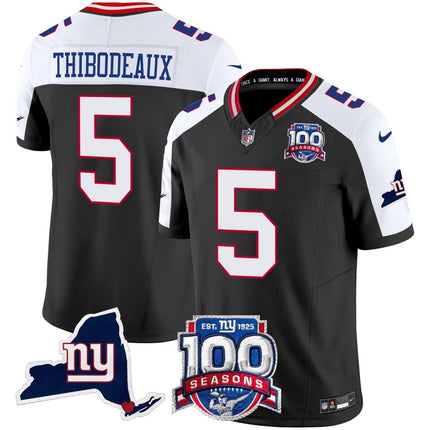 Men's New York Giants 100th Season & State Patch Vapor Limited Jersey - All Stitched NYG_KDZ - KINDOZY