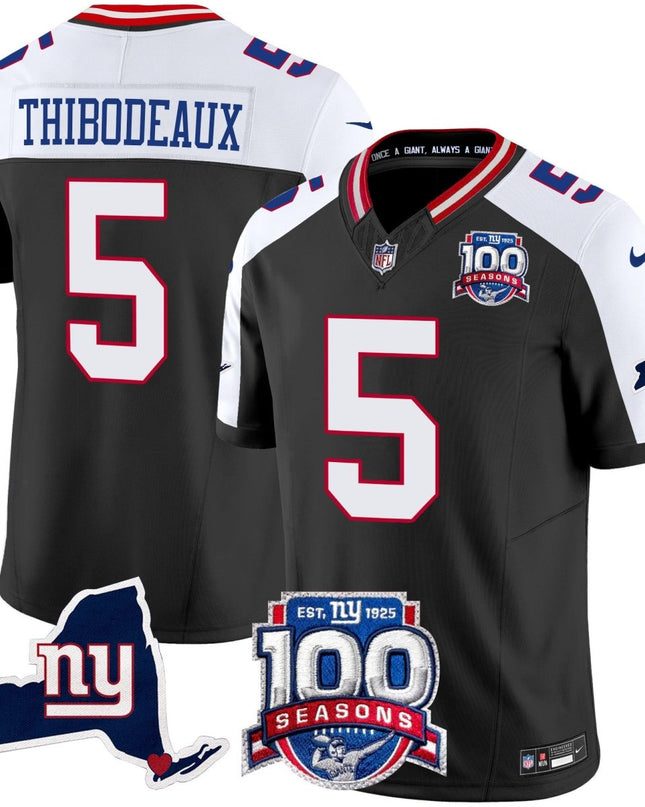 Men's New York Giants 100th Season & State Patch Vapor Limited Jersey - All Stitched NYG_KDZ - KINDOZY
