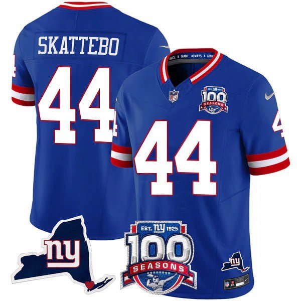 Men's New York Giants 100th Season & State Patch Vapor Limited Jersey - All Stitched NYG_KDZ - KINDOZY