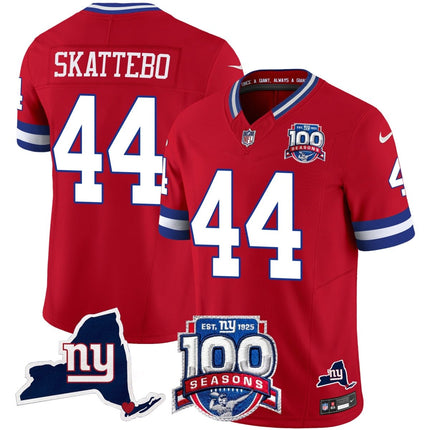 Men's New York Giants 100th Season & State Patch Vapor Limited Jersey - All Stitched NYG_KDZ - KINDOZY