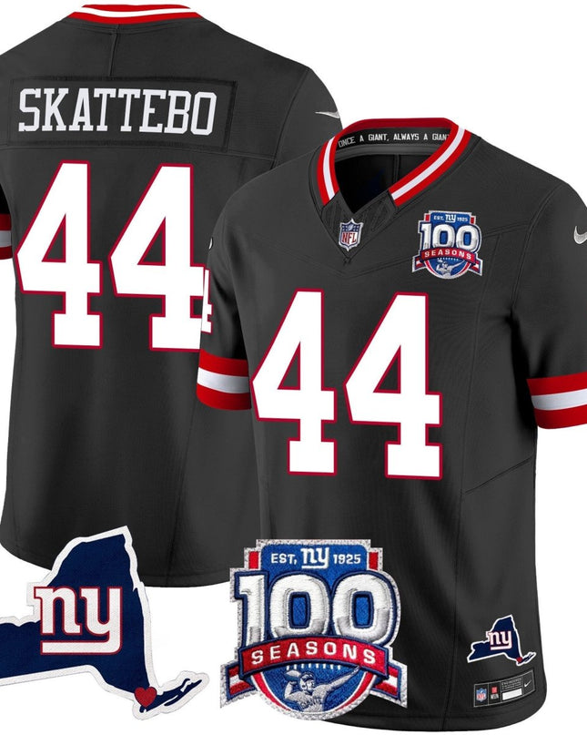 Men's New York Giants 100th Season & State Patch Vapor Limited Jersey - All Stitched NYG_KDZ - KINDOZY