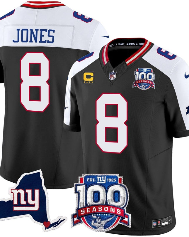 Men's New York Giants 100th Season & State Patch Vapor Limited Jersey - All Stitched NYG_KDZ - KINDOZY