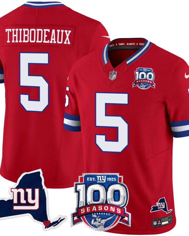 Men's New York Giants 100th Season & State Patch Vapor Limited Jersey - All Stitched NYG_KDZ - KINDOZY