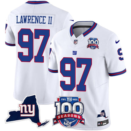Men's New York Giants 100th Season & State Patch Vapor Limited Jersey - All Stitched NYG_KDZ - KINDOZY