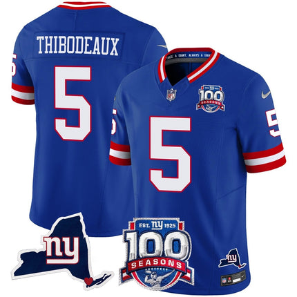 Men's New York Giants 100th Season & State Patch Vapor Limited Jersey - All Stitched NYG_KDZ - KINDOZY