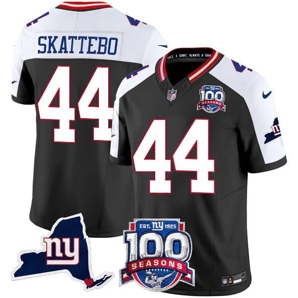 Men's New York Giants 100th Season & State Patch Vapor Limited Jersey - All Stitched NYG_KDZ - KINDOZY