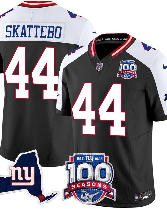 Men's New York Giants 100th Season & State Patch Vapor Limited Jersey - All Stitched NYG_KDZ - KINDOZY