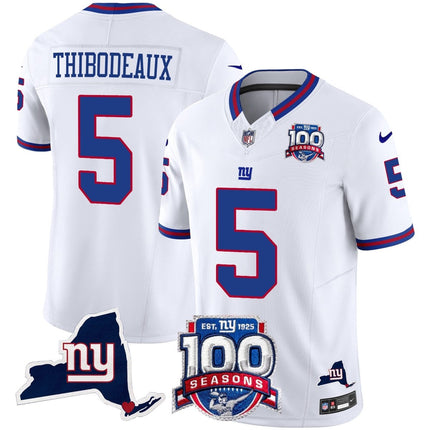 Men's New York Giants 100th Season & State Patch Vapor Limited Jersey - All Stitched NYG_KDZ - KINDOZY