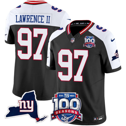 Men's New York Giants 100th Season & State Patch Vapor Limited Jersey - All Stitched NYG_KDZ - KINDOZY