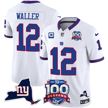 Men's New York Giants 100th Season & State Patch Vapor Limited Jersey - All Stitched NYG_KDZ - KINDOZY