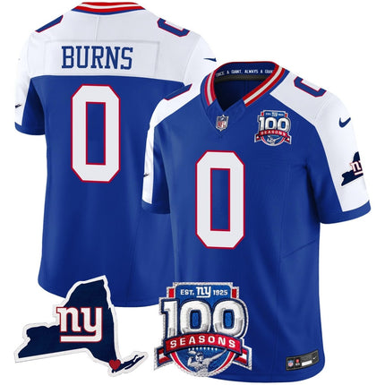 Men's New York Giants 100th Season & State Patch Vapor Limited Jersey - All Stitched NYG_KDZ - KINDOZY