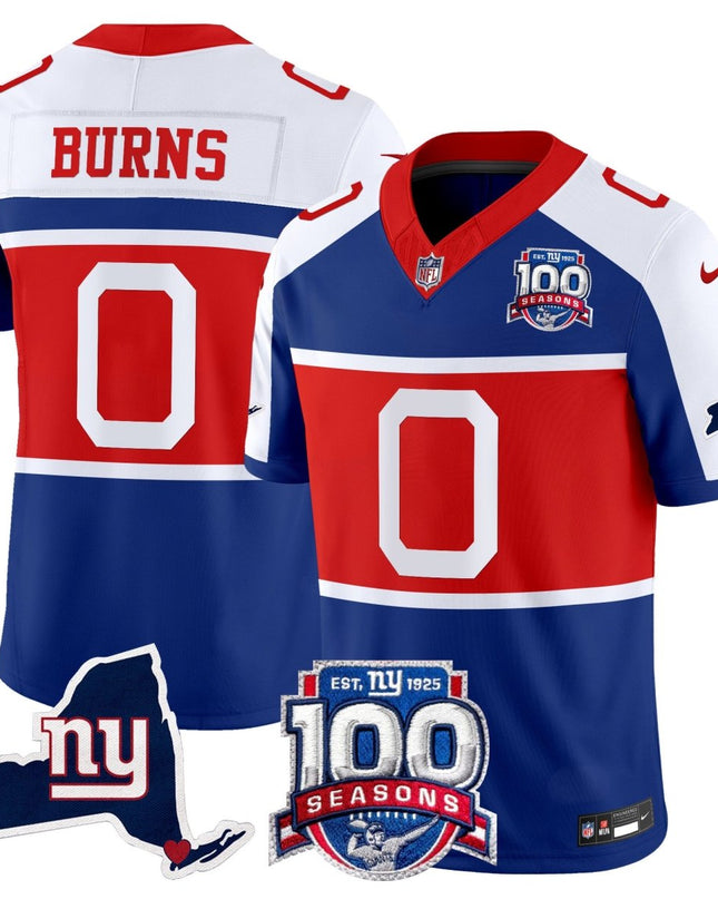 Men's New York Giants 'Century Red' 100th Commemorative Vapor Jersey V2 - All Stitched NYG_KDZ - KINDOZY