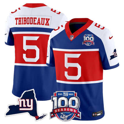 Men's New York Giants 'Century Red' 100th Commemorative Vapor Jersey V2 - All Stitched NYG_KDZ - KINDOZY