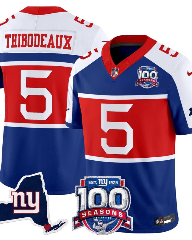 Men's New York Giants 'Century Red' 100th Commemorative Vapor Jersey V2 - All Stitched NYG_KDZ - KINDOZY