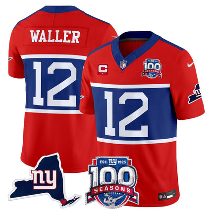 Men's New York Giants 'Century Red' 100th Commemorative Vapor Jersey V2 - All Stitched NYG_KDZ - KINDOZY