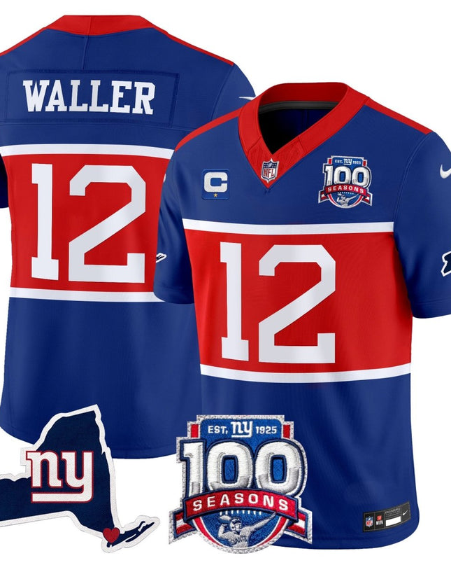 Men's New York Giants 'Century Red' 100th Commemorative Vapor Jersey V2 - All Stitched NYG_KDZ - KINDOZY