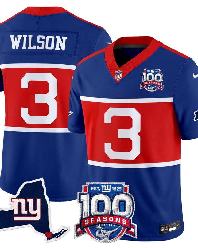 Men's New York Giants 'Century Red' 100th Commemorative Vapor Jersey V2 - All Stitched NYG_KDZ - KINDOZY