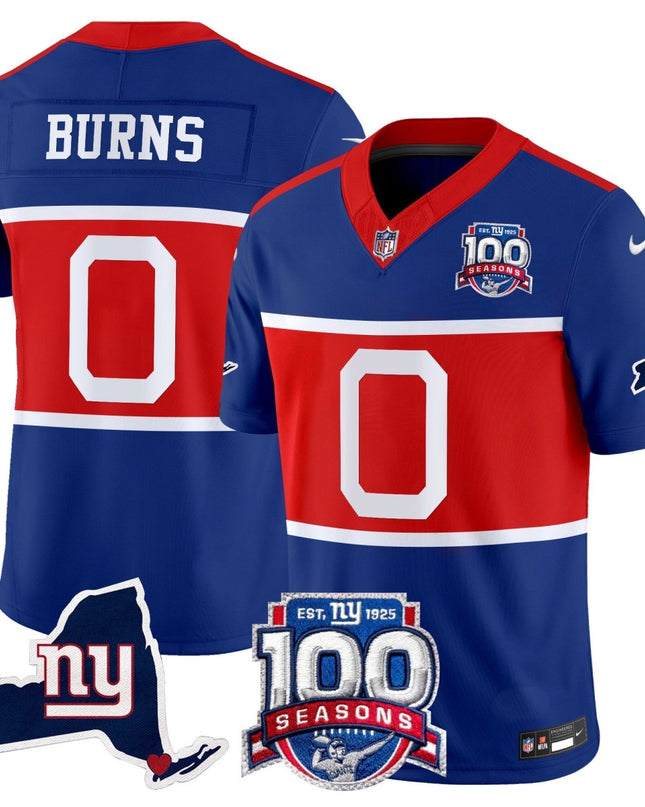 Men's New York Giants 'Century Red' 100th Commemorative Vapor Jersey V2 - All Stitched NYG_KDZ - KINDOZY