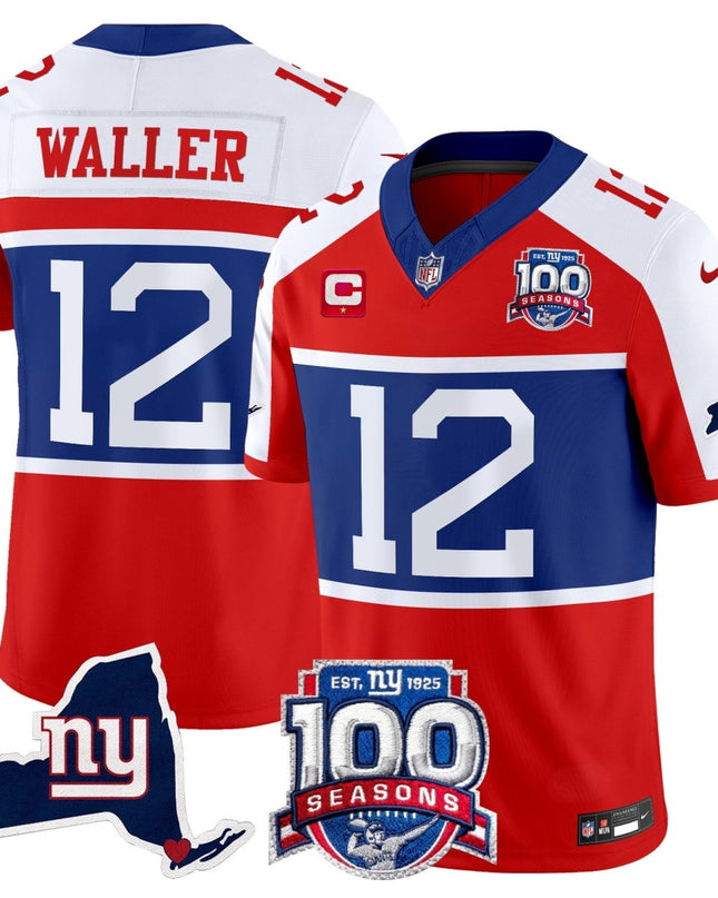 Men's New York Giants 'Century Red' 100th Commemorative Vapor Jersey V2 - All Stitched NYG_KDZ - KINDOZY