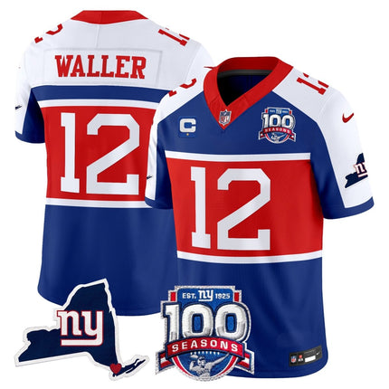 Men's New York Giants 'Century Red' 100th Commemorative Vapor Jersey V2 - All Stitched NYG_KDZ - KINDOZY