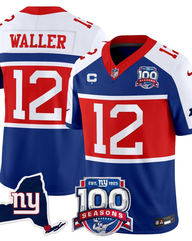 Men's New York Giants 'Century Red' 100th Commemorative Vapor Jersey V2 - All Stitched NYG_KDZ - KINDOZY