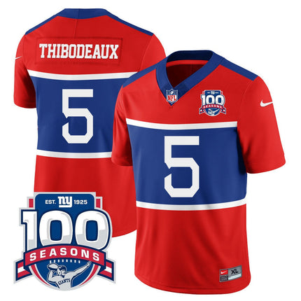 Men's New York Giants "Century Red' 100TH Season Commemorative Jersey TLA - All Stitched NYG_KDZ - KINDOZY