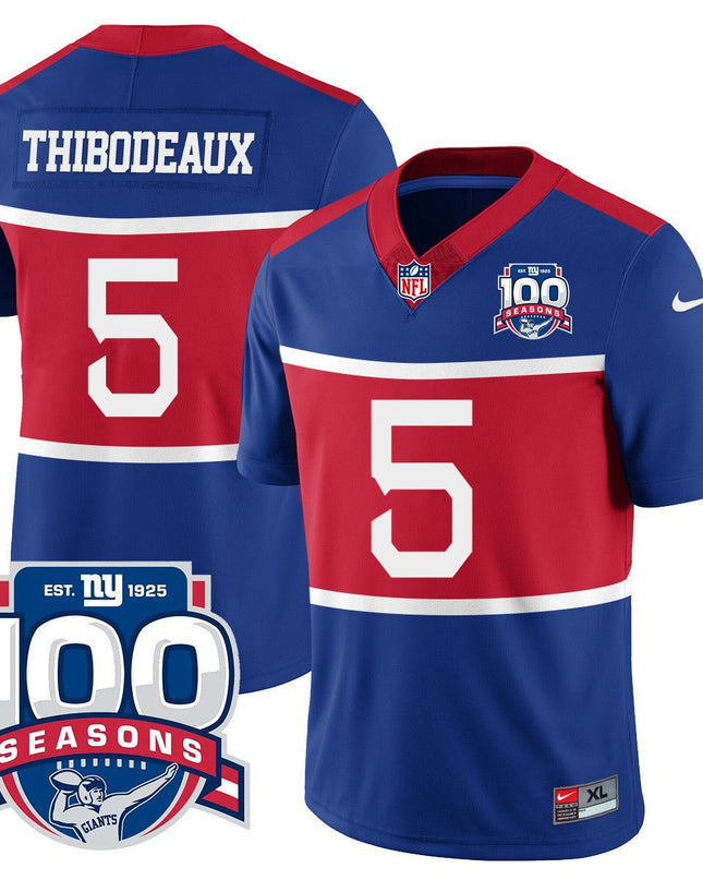 Men's New York Giants "Century Red' 100TH Season Commemorative Jersey TLA - All Stitched NYG_KDZ - KINDOZY
