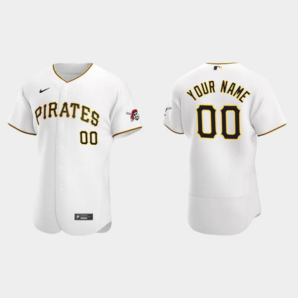Men's Pittsburgh Pirates White 2020 Home Custom Jersey – All Stitched - KINDOZY
