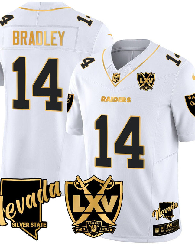 Men's Raiders 2024 Vapor Limited Gold Jersey - 65th Anniversary - All Stitched LVRAI_KDZ - KINDOZY