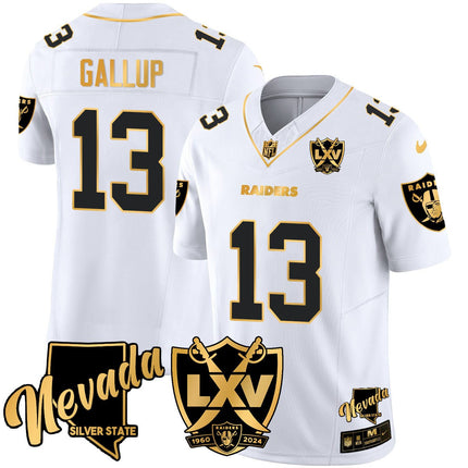 Men's Raiders 2024 Vapor Limited Gold Jersey - 65th Anniversary - All Stitched LVRAI_KDZ - KINDOZY