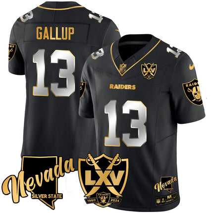 Men's Raiders 2024 Vapor Limited Gold Jersey - 65th Anniversary - All Stitched LVRAI_KDZ - KINDOZY