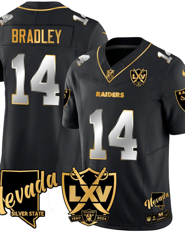 Men's Raiders 2024 Vapor Limited Gold Jersey - 65th Anniversary - All Stitched LVRAI_KDZ - KINDOZY