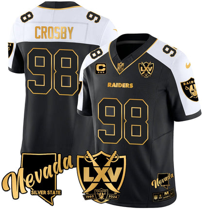 Men's Raiders 2024 Vapor Limited Gold Jersey - 65th Anniversary - All Stitched LVRAI_KDZ - KINDOZY