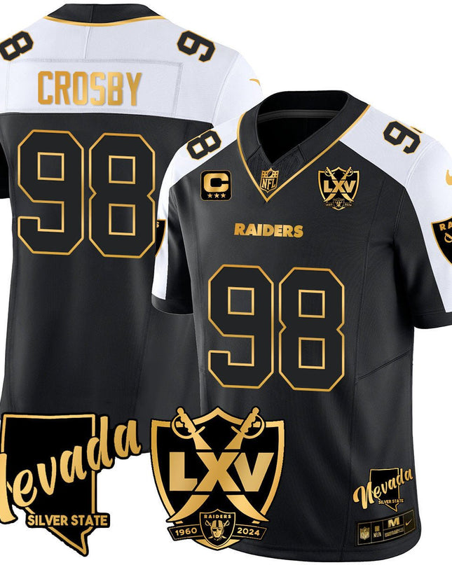 Men's Raiders 2024 Vapor Limited Gold Jersey - 65th Anniversary - All Stitched LVRAI_KDZ - KINDOZY