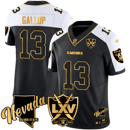 Men's Raiders 2024 Vapor Limited Gold Jersey - 65th Anniversary - All Stitched LVRAI_KDZ - KINDOZY