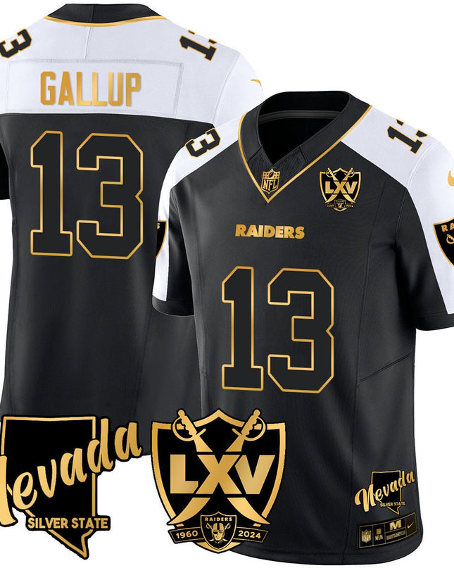 Men's Raiders 2024 Vapor Limited Gold Jersey - 65th Anniversary - All Stitched LVRAI_KDZ - KINDOZY