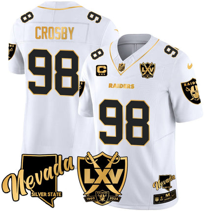 Men's Raiders 2024 Vapor Limited Gold Jersey - 65th Anniversary - All Stitched LVRAI_KDZ - KINDOZY