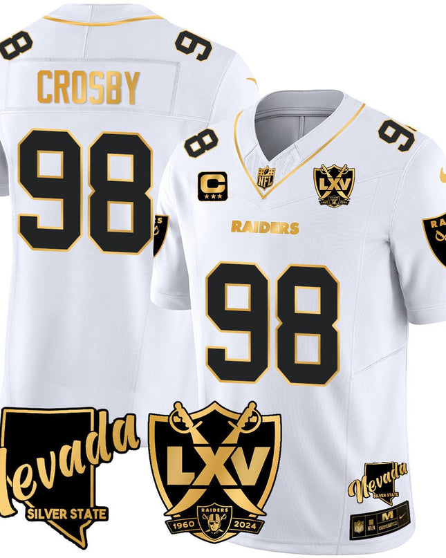 Men's Raiders 2024 Vapor Limited Gold Jersey - 65th Anniversary - All Stitched LVRAI_KDZ - KINDOZY