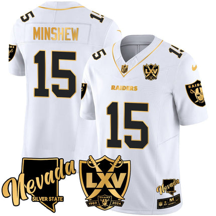 Men's Raiders 2024 Vapor Limited Gold Jersey - 65th Anniversary - All Stitched LVRAI_KDZ - KINDOZY