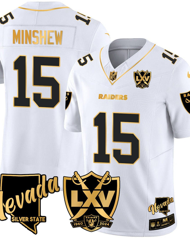 Men's Raiders 2024 Vapor Limited Gold Jersey - 65th Anniversary - All Stitched LVRAI_KDZ - KINDOZY