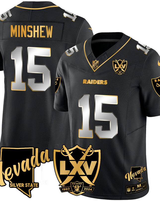 Men's Raiders 2024 Vapor Limited Gold Jersey - 65th Anniversary - All Stitched LVRAI_KDZ - KINDOZY