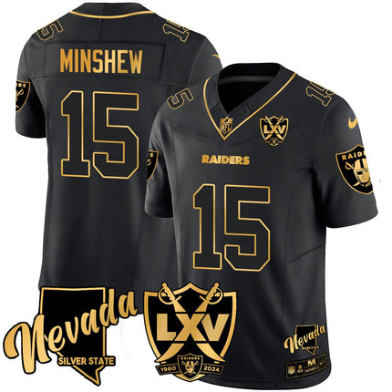 Men's Raiders 2024 Vapor Limited Gold Jersey - 65th Anniversary - All Stitched LVRAI_KDZ - KINDOZY