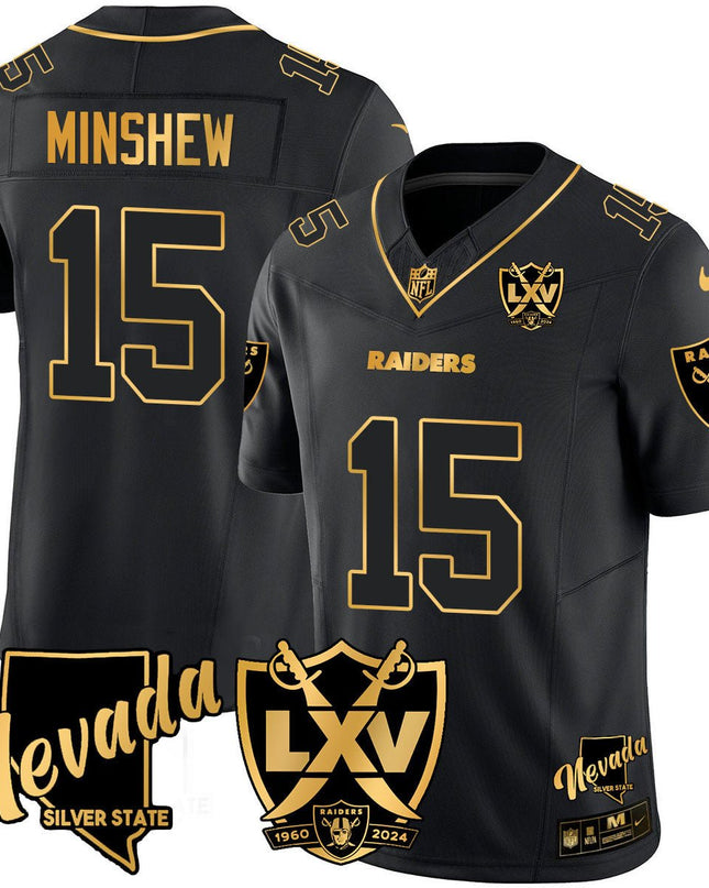 Men's Raiders 2024 Vapor Limited Gold Jersey - 65th Anniversary - All Stitched LVRAI_KDZ - KINDOZY