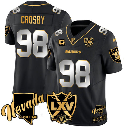 Men's Raiders 2024 Vapor Limited Gold Jersey - 65th Anniversary - All Stitched LVRAI_KDZ - KINDOZY